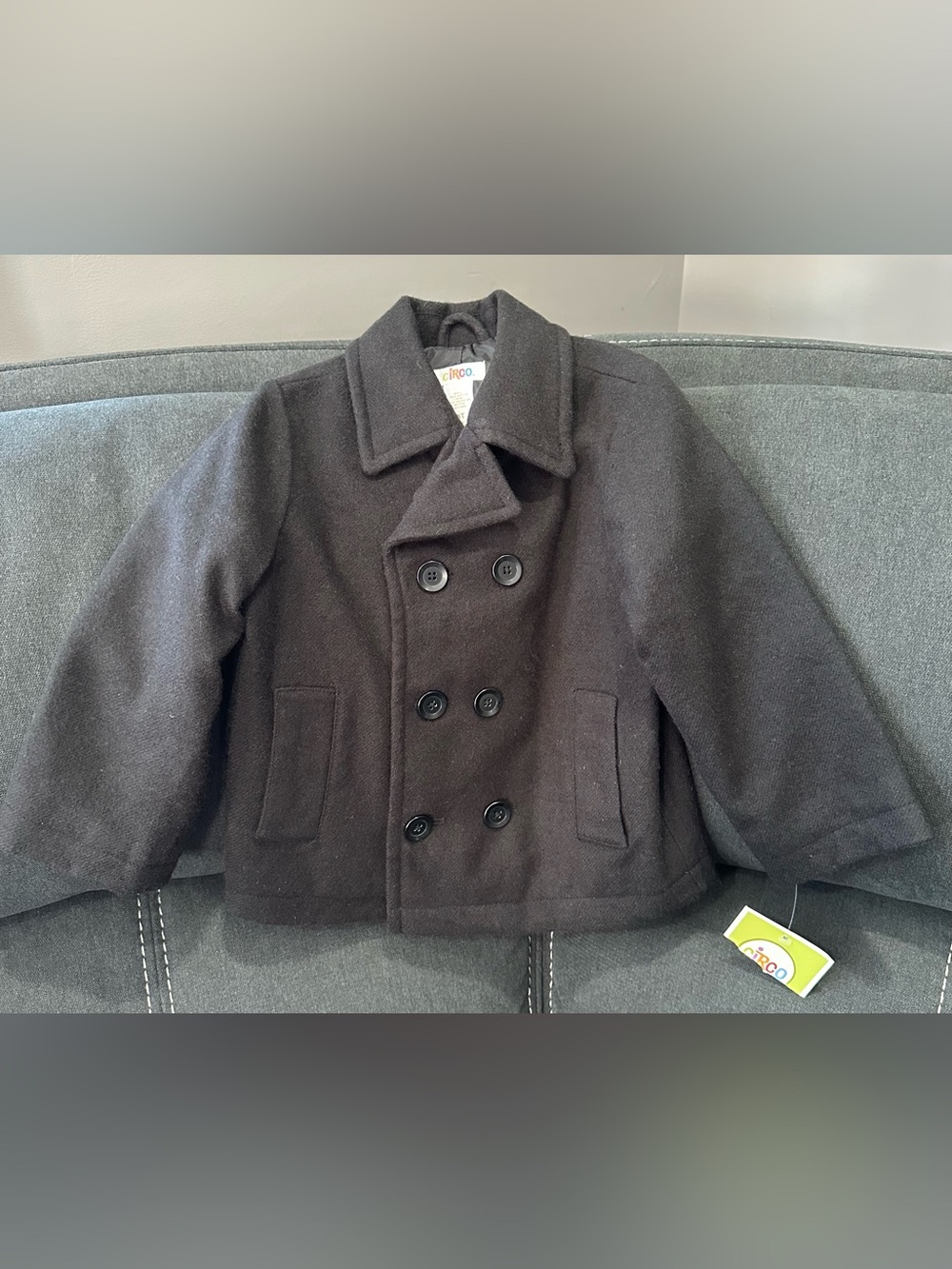Circo Black Double-Breasted Kids Peacoat Size 4T